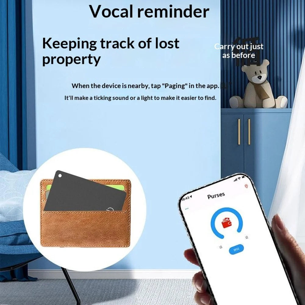 KH07 Ultra Slim Card Size Anti-Lost Tracker for Keys Wallet Luggage GPS Locator Support Wireless Charging - 6