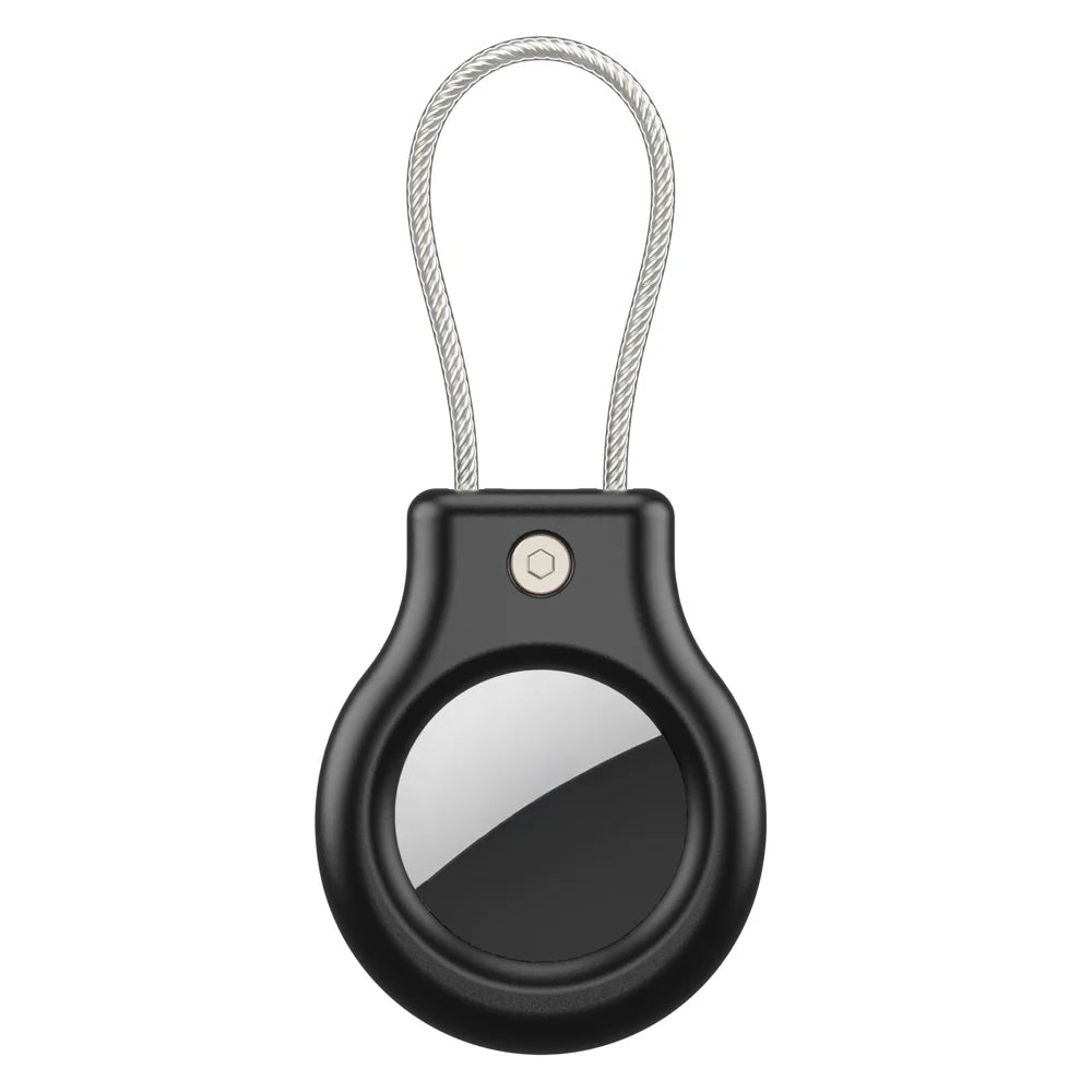 CP30 For Apple AirTag Drop-proof Hard PC Cover Anti-theft Security Lock Protective Case - Black - 1