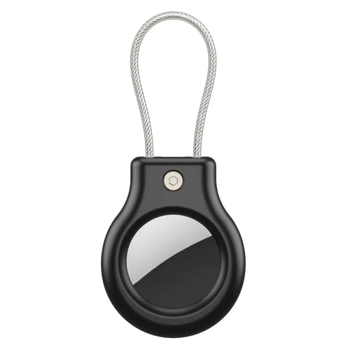 CP30 For Apple AirTag Drop-proof Hard PC Cover Anti-theft Security Lock Protective Case - Black - 1