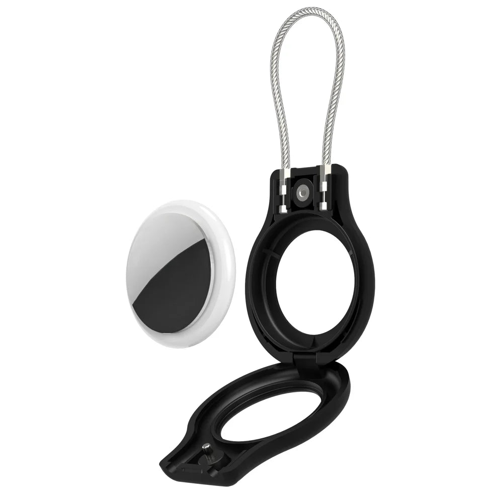 CP30 For Apple AirTag Drop-proof Hard PC Cover Anti-theft Security Lock Protective Case - Black - 4