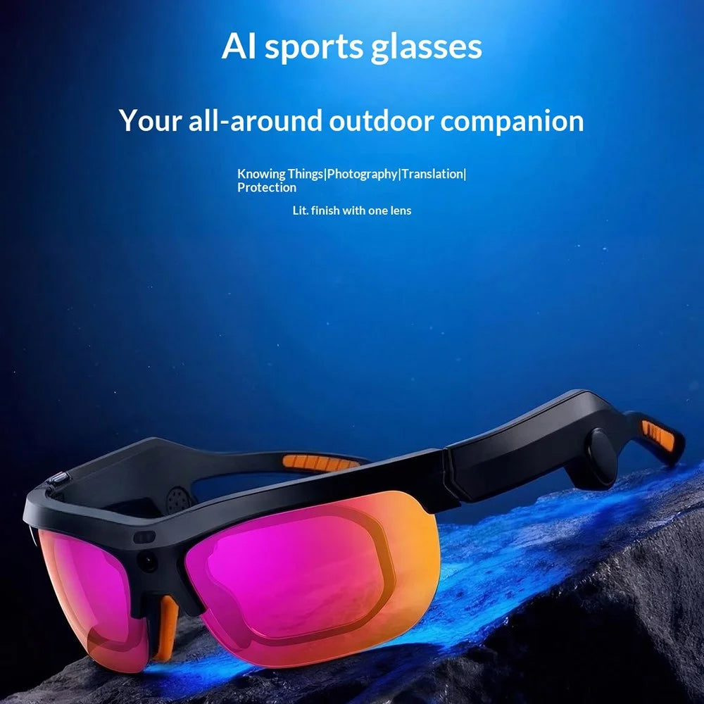 EYEVUE S100 AI Smart Glasses 13MP Camera 1080P Video Recording Translation UV400 Eyeglasses for Sports Outdoor - Black - 2