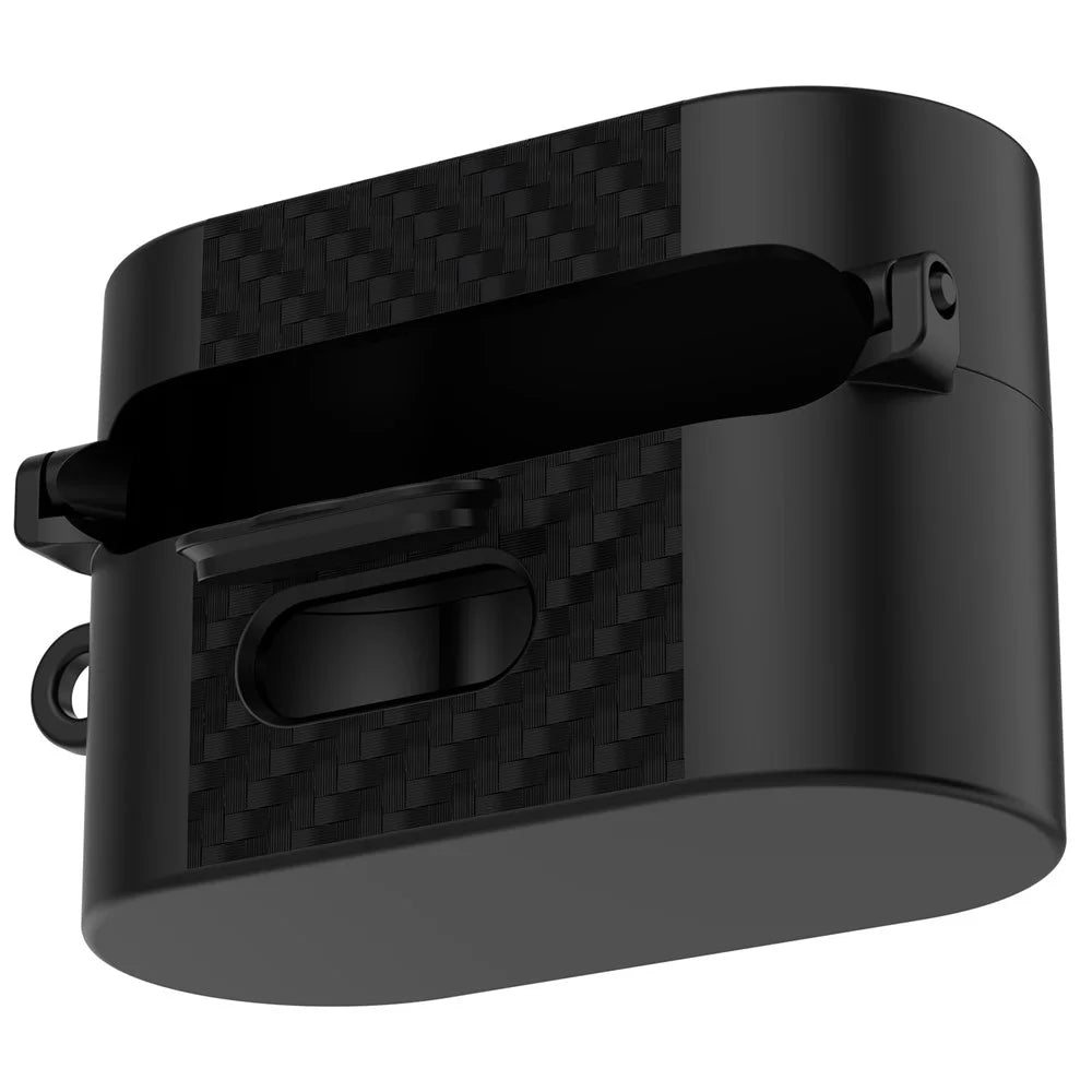 For Sony WF-1000XM6 TPU Case Magnetic Snap Earbuds Protective Cover with Carabiner Hook - Black - 7