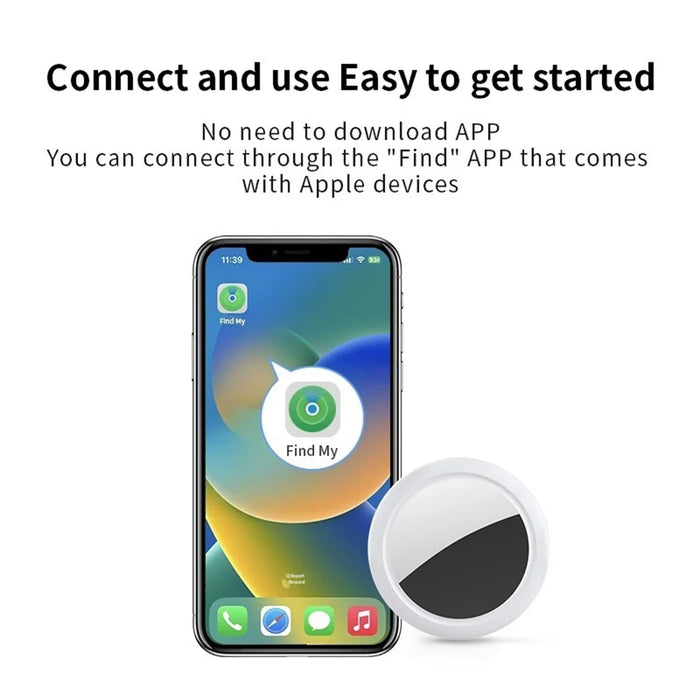 NLT-10B Round Bluetooth-compatible Locator for Wallet Key Finder Mini Anti-Lost Tracker Device - White - 6
