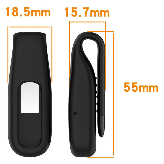 For Google Fitbit Air Case Silicone Clip Portable Clamp-on Protective Cover - Black - 7