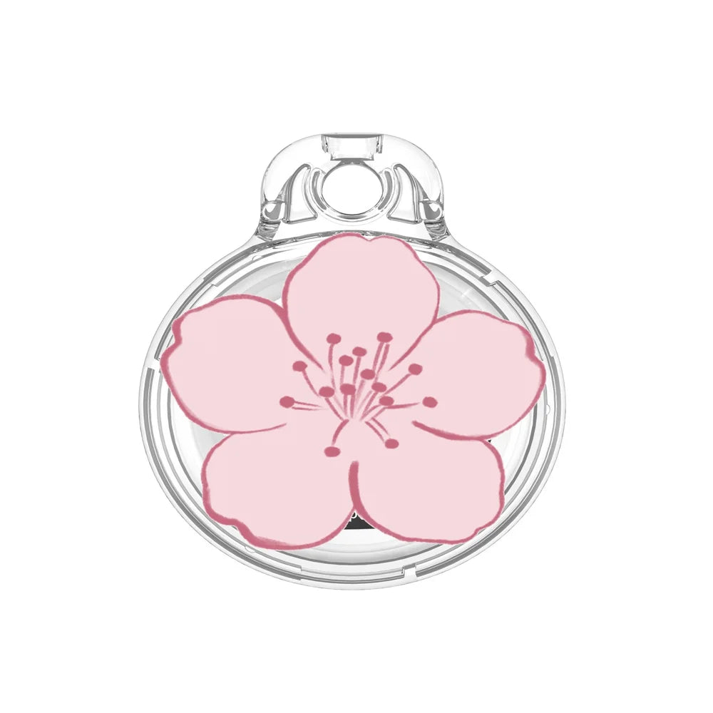 Case for Apple AirTag (2nd Generation) / AirTag IMD Pattern PC Full Coverage Waterproof Protective Cover with Buckle - Single Flower - 1