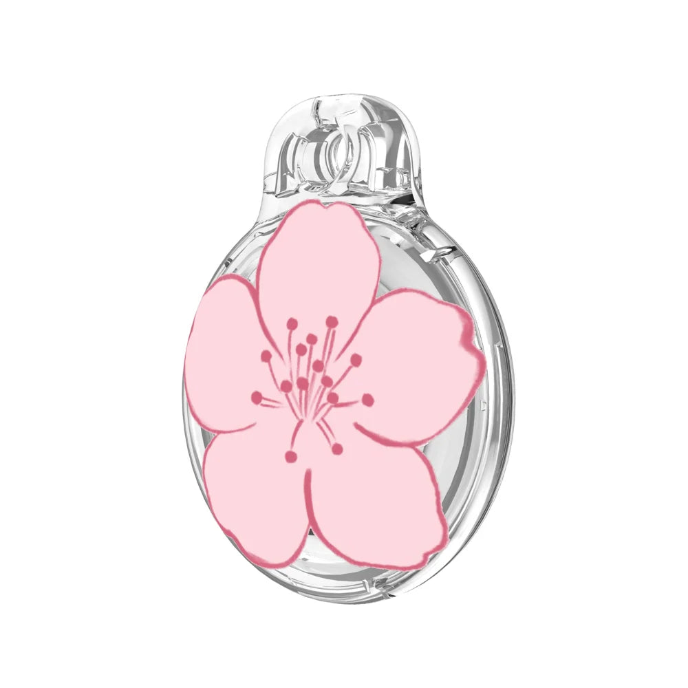 Case for Apple AirTag (2nd Generation) / AirTag IMD Pattern PC Full Coverage Waterproof Protective Cover with Buckle - Single Flower - 3