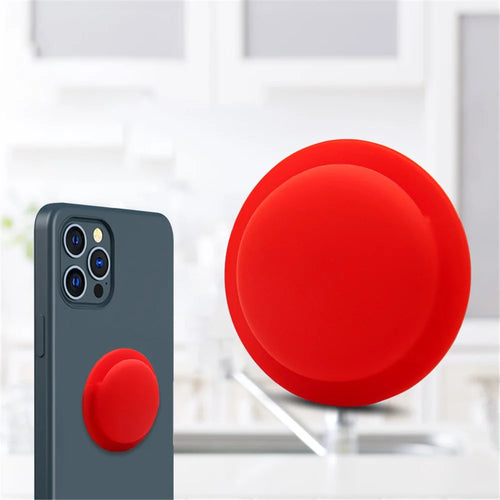 Stick on Cover Soft Silicone Protective Case for Apple AirTags 2021 - Red - 1