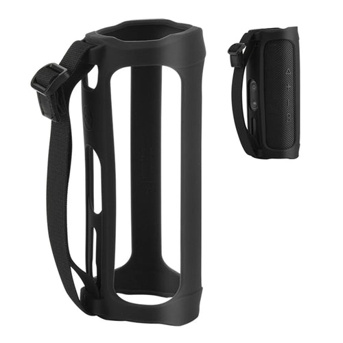 Soft Silicone Cover Speaker Case Shockproof Protective Sleeve for JBL Flip 5 Bluetooth-compatible Speaker - Black - 1