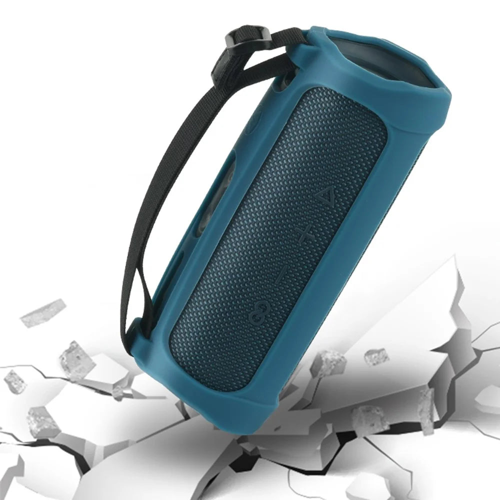 Soft Silicone Cover Speaker Case Shockproof Protective Sleeve for JBL Flip 5 Bluetooth-compatible Speaker - Black - 5