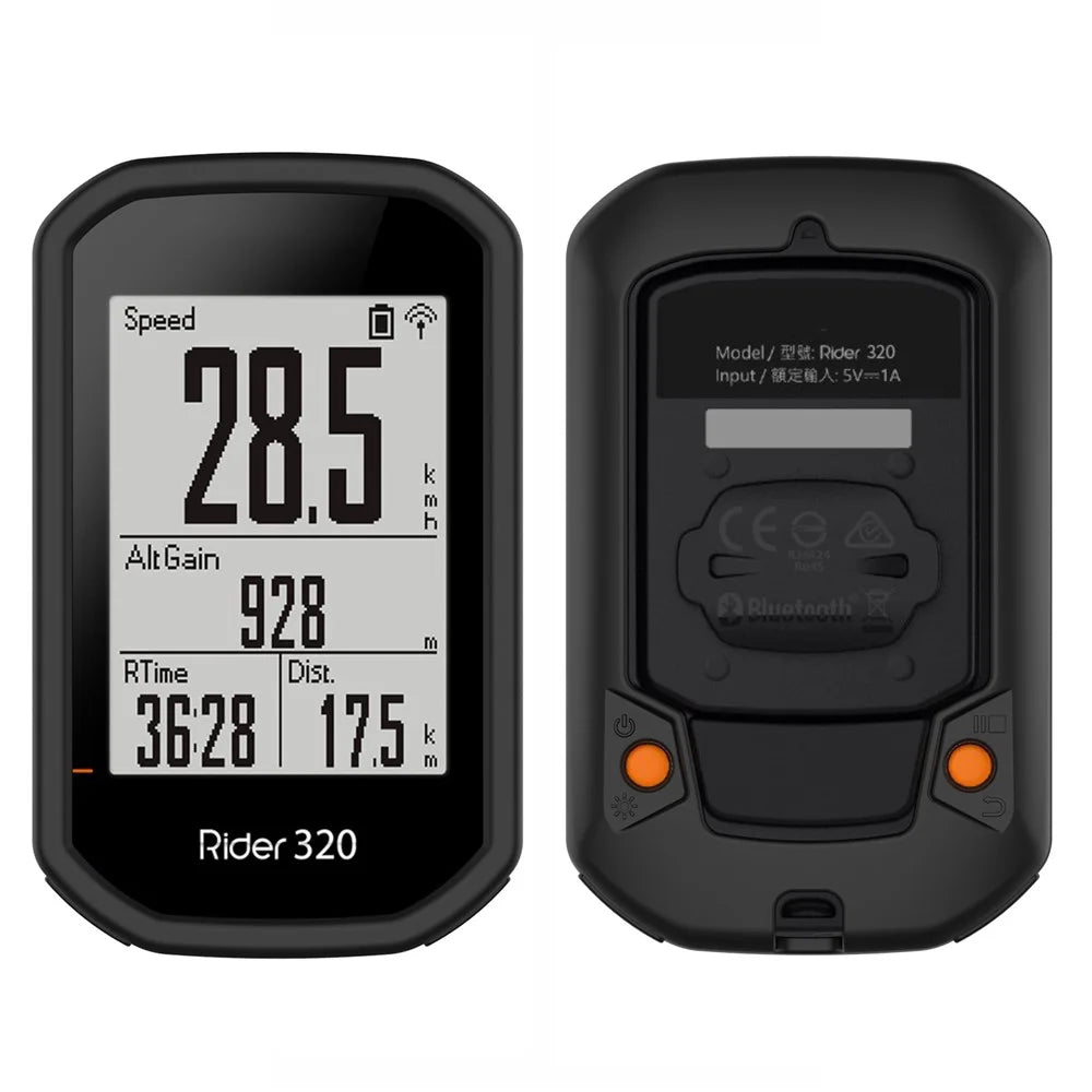 Bike Cycling Computer Silicone Cover Protective Case for Bryton Rider 430/Rider 320 - Black - 1
