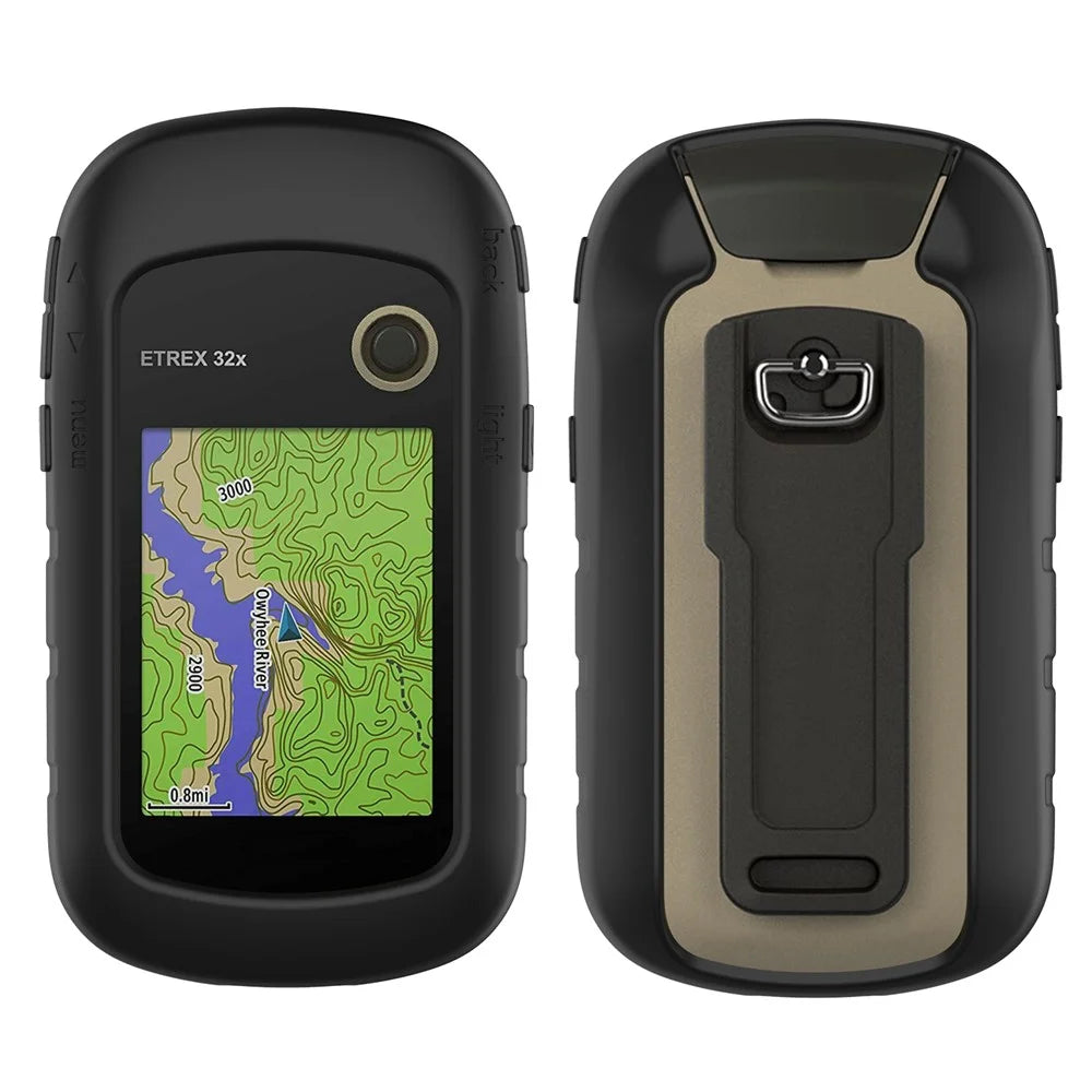 Silicone Protective Case Cover for Garmin eTrex 201x/309x/32x Handheld GPS Navigator - Black - 1