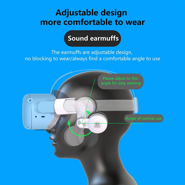 FIIT VR B2 VR Noise Reduction Adjustable Ear Muff Replacement Parts for Oculus Quest 2 - 4