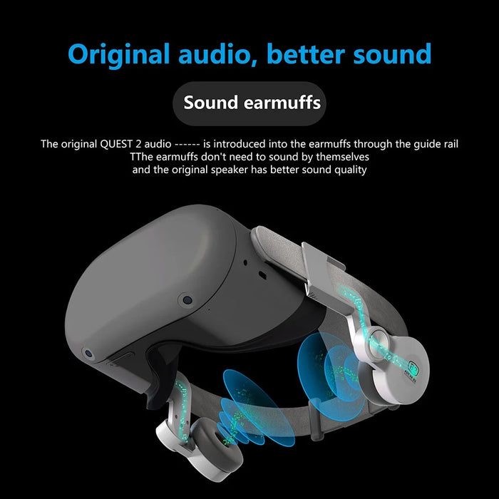 FIIT VR B2 VR Noise Reduction Adjustable Ear Muff Replacement Parts for Oculus Quest 2 - 5