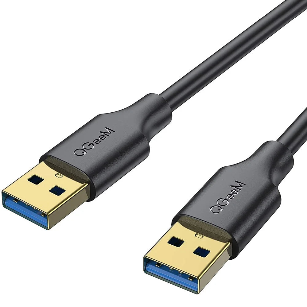 QGEEM QG-CVQ19 1.8m USB 3.0 Male to Male High Speed Gold-plated Data Cable Laptop Adapter Cable - 1