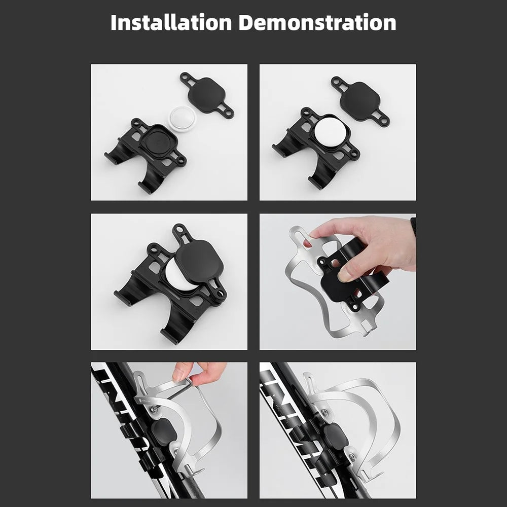 For AirTag Mount Road Bicycle Support Holder Protective Cover Mountain Bike Seat Anti-lost Bracket - 5