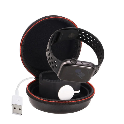 2 in 1 Charging Holder Dock for Apple Watch/Airpods, Portable Protective Storage Bag Travel Carry Case - 1
