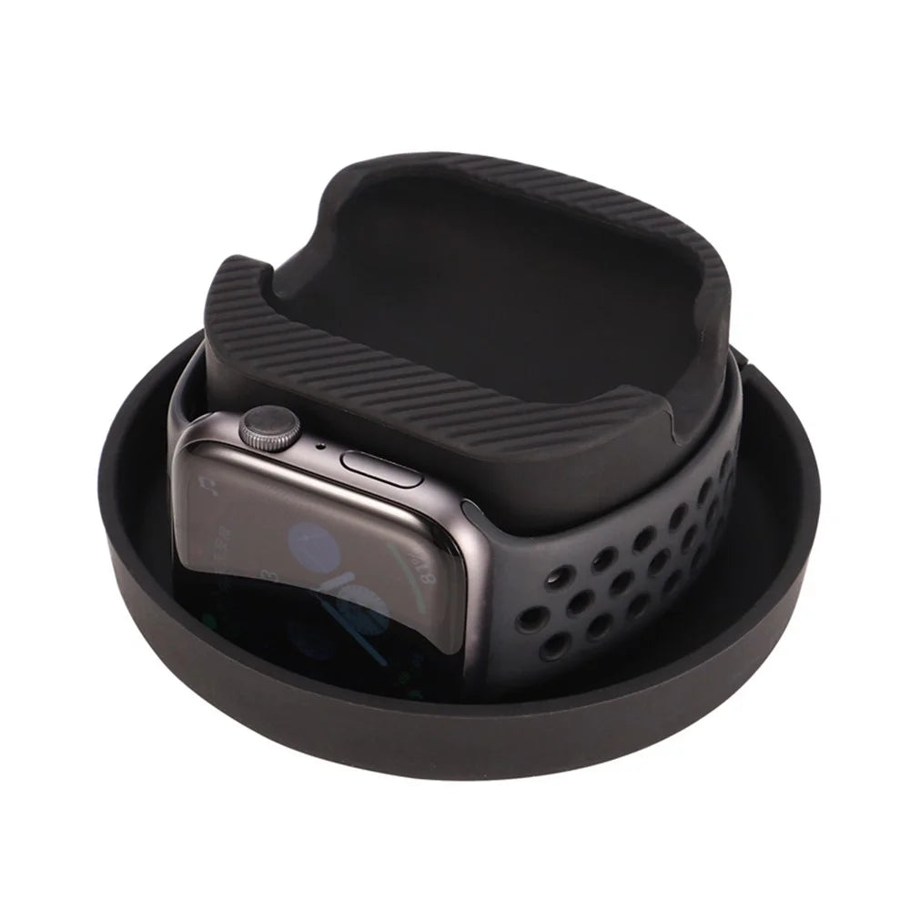 2 in 1 Charging Holder Dock for Apple Watch/Airpods, Portable Protective Storage Bag Travel Carry Case - 4