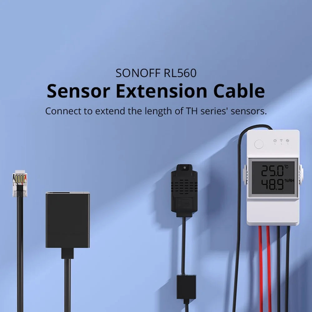 SONOFF RL560 5M Sensor Extension Cable for RJ11 Jack Sensor THS01, DS18B20 Extended Cord Cable - 2