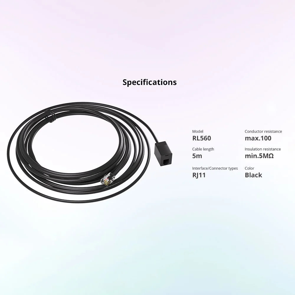 SONOFF RL560 5M Sensor Extension Cable for RJ11 Jack Sensor THS01, DS18B20 Extended Cord Cable - 4