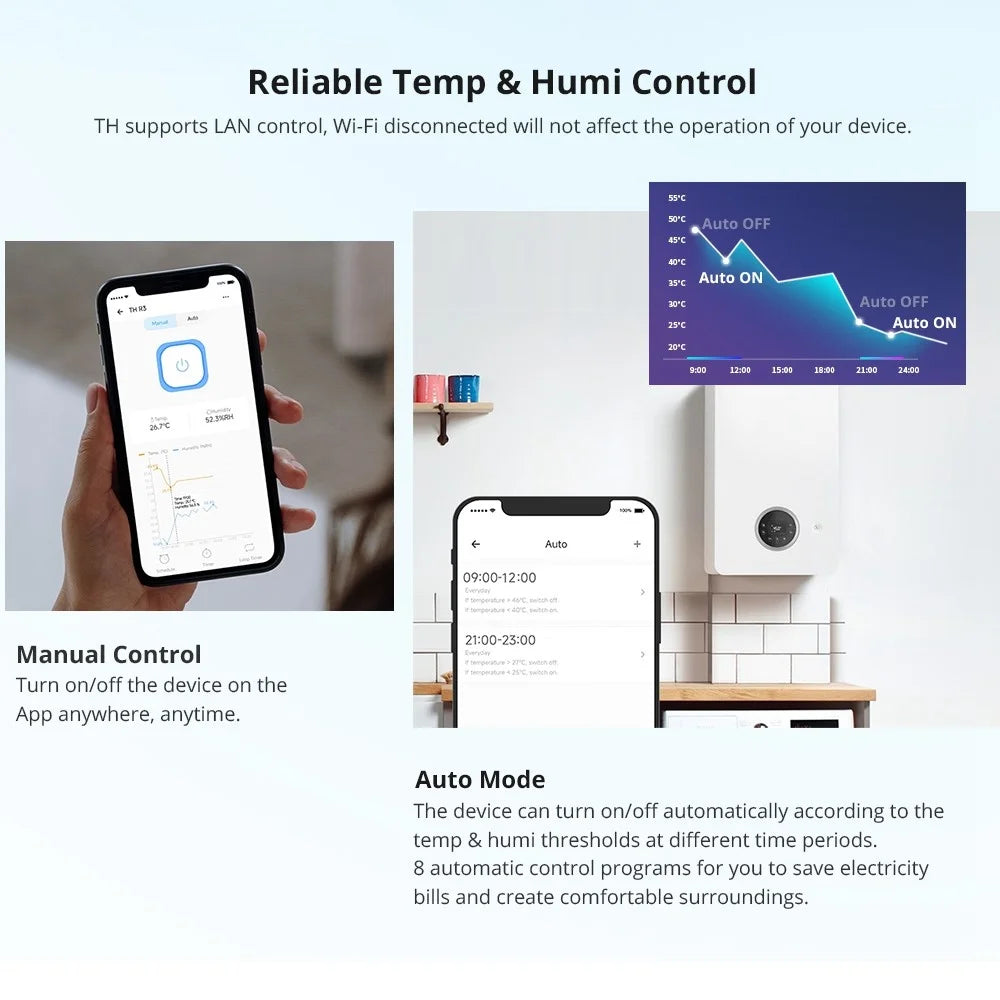 SONOFF THR320D TH Elite Smart Temperature and Humidity Sensor Temperature Humidity Monitor with LCD Screen Indoor Thermometer Hygrometer - 6