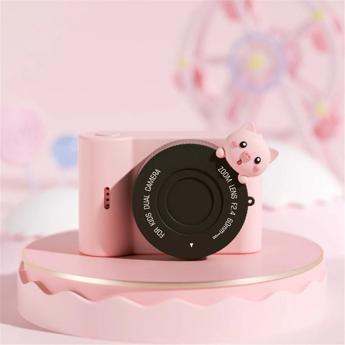 C5 Touch Control 3'' Screen Kids Camera WiFi 48MP Children Camera Toy Girl Boy Birthday Christmas Gift with Carrying Bag - Pig - 3