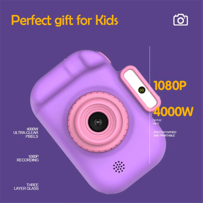 H7 Kids Camera 4000W Front / Rear Dual-Lens Digital Camera Portable Handheld Video Camera Toy Support 32G Memory Card - Purple - 2