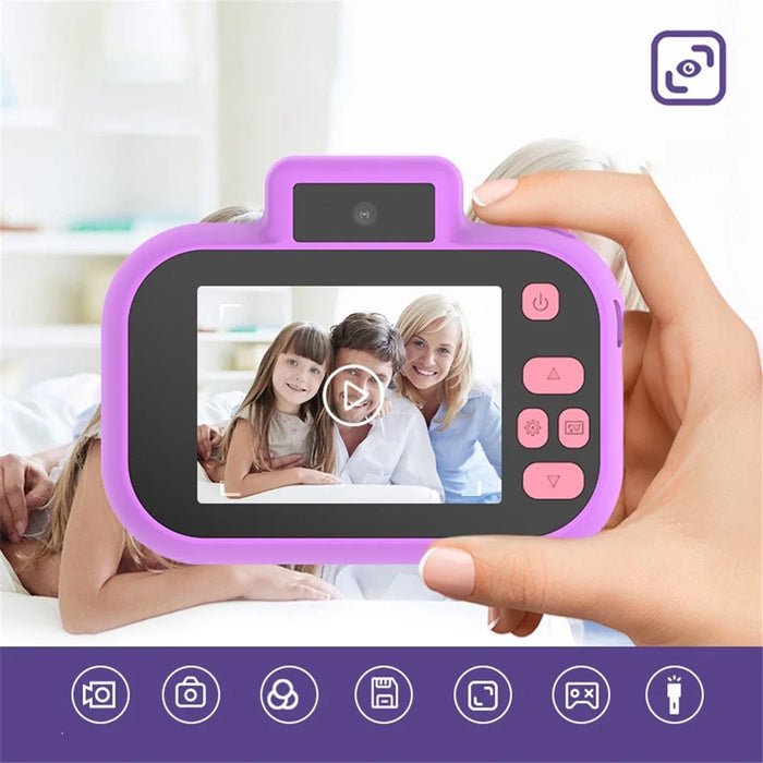 H7 Kids Camera 4000W Front / Rear Dual-Lens Digital Camera Portable Handheld Video Camera Toy Support 32G Memory Card - Purple - 5