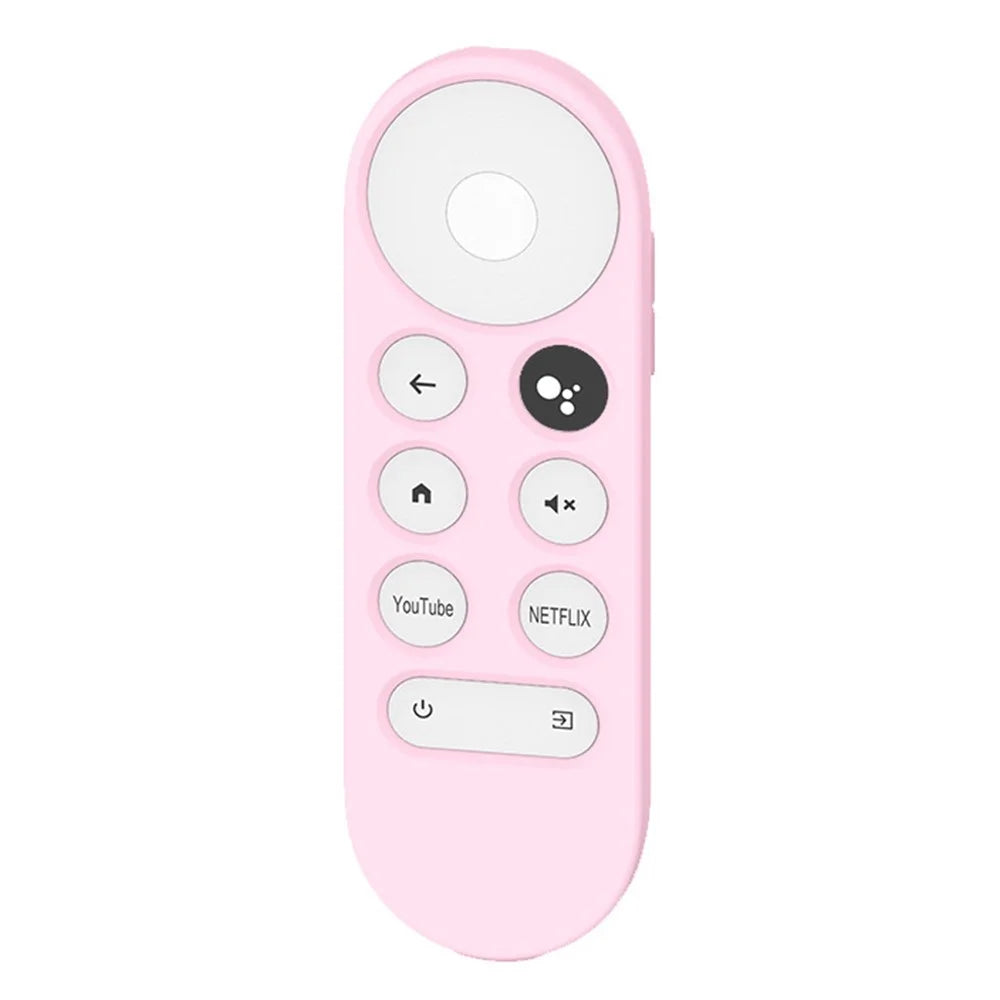Silicone Case for Chromecast Google TV 2020 Voice Remote Shockproof Protective Remote Cover, Grid Design - Pink - 2