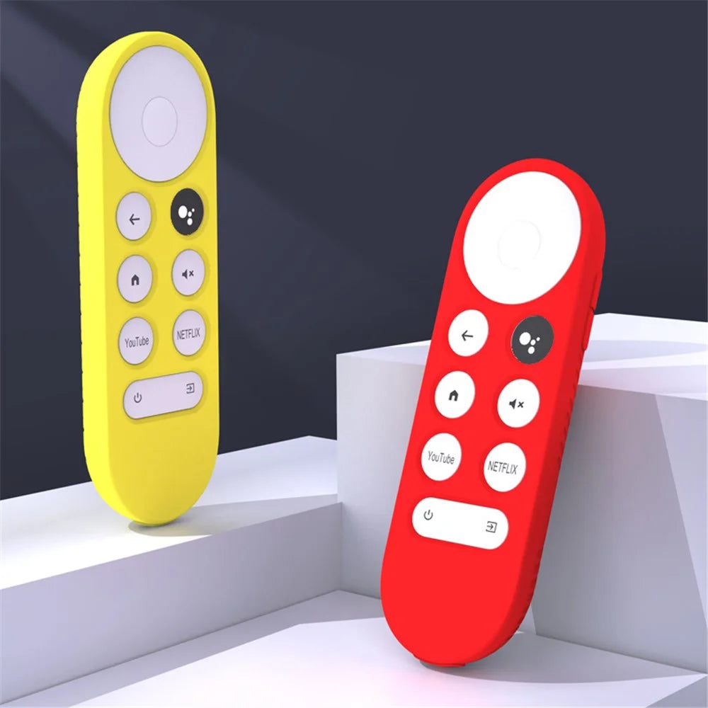Silicone Case for Chromecast Google TV 2020 Voice Remote Shockproof Protective Remote Cover, Grid Design - Pink - 6