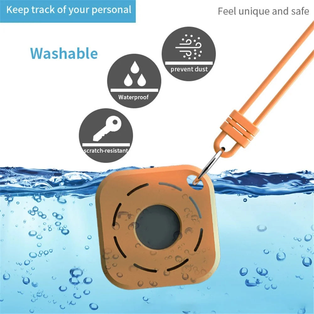 Silicone Protective Case for Apple Airtag GPS Finder Mini Washable Waterproof Scratch-Resistant Pet Loop Holder Keyring Cover - White - 4