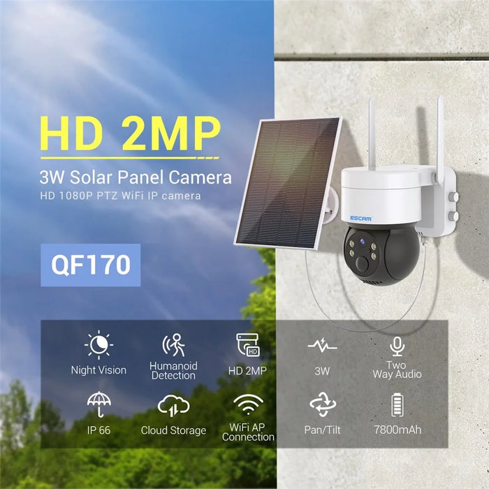 ESCAM QF170 2MP PIR Motion Detection WiFi Two-way Voice Rechargeable Camera Night Vision Security IP Camera Support Cloud Storage - 3