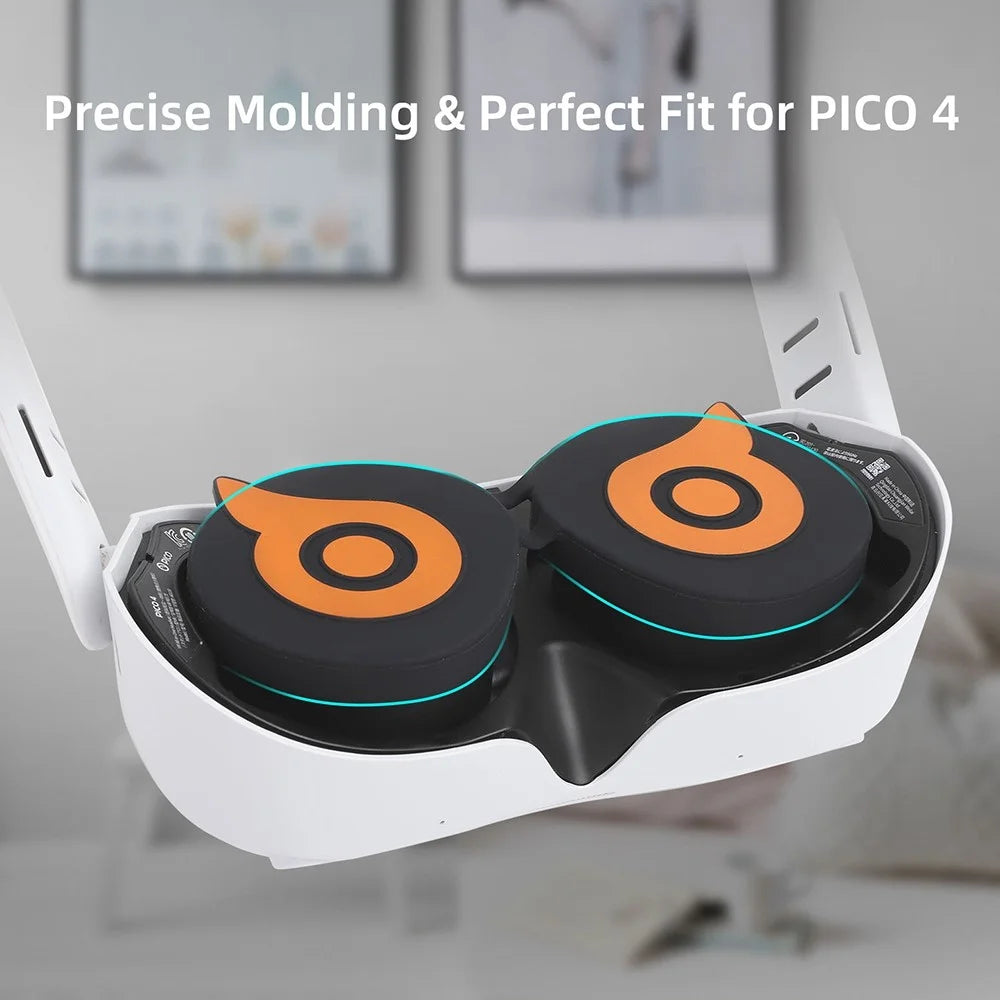 HIFYLUX PC-ZF23 for PICO 4 VR Glasses Soft Silicone Lens Protector Cute Owl Design VR Lens Cover - White - 6