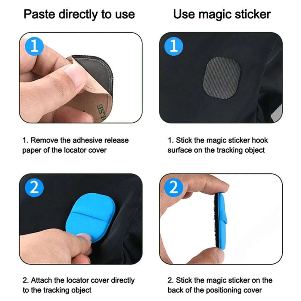 TXESIGN For Apple AirTag Bluetooth-compatible Locator Adhesive Anti-lost Cover Protective Pouch - Grey - 5