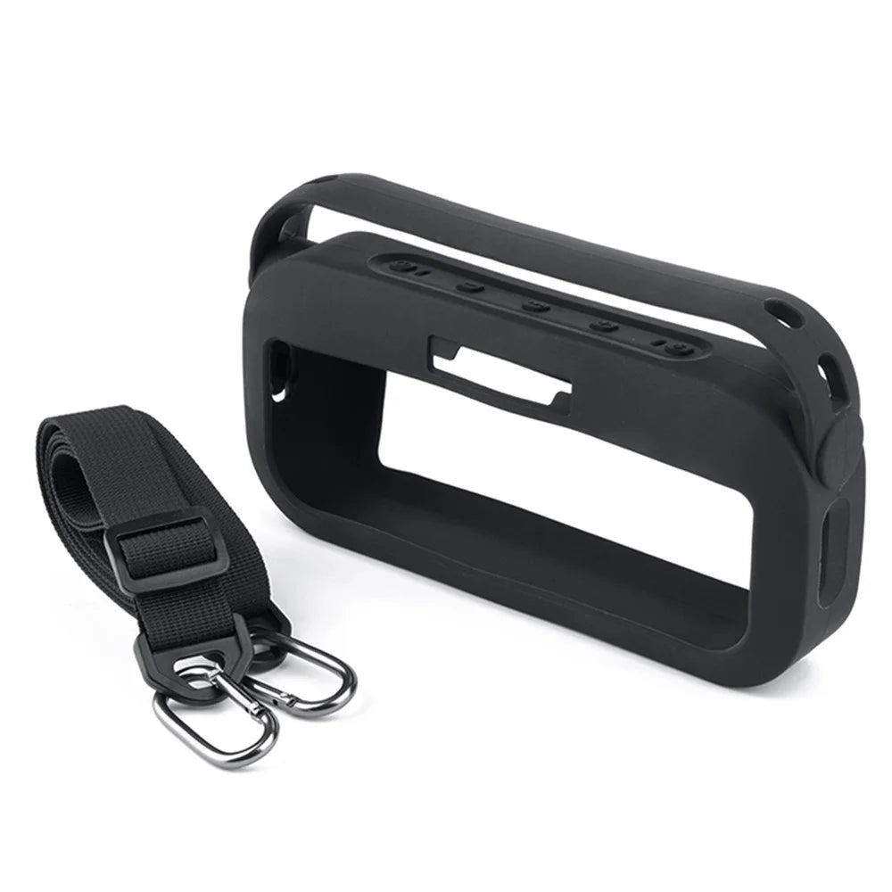 TXESIGN For Bose SoundLink Flex Case Portable Speaker Silicone Sleeve Cover with Handle Strap and Shoulder Strap - Black - 1