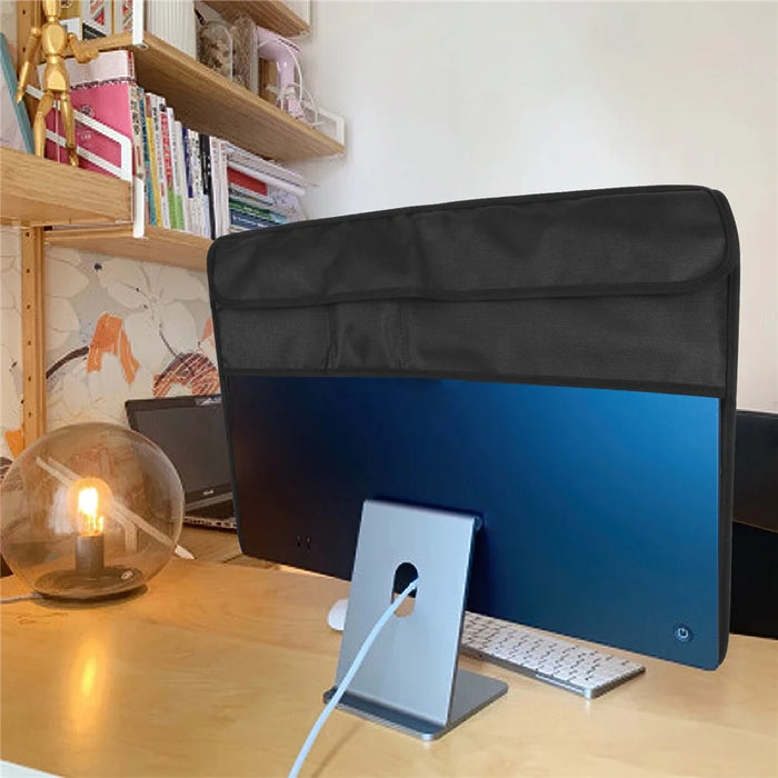 TXESIGN For iMac 24-Inch Computer Monitor Display Screen Dust Cover PU Leather Storage Sleeve Protective Case - Black - 6