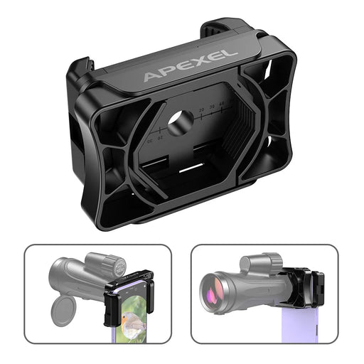APEXEL F002 Telescope Phone Adapter Eyepiece Lens Connector Compatible with Monocular, Binocular, Microscope - 1