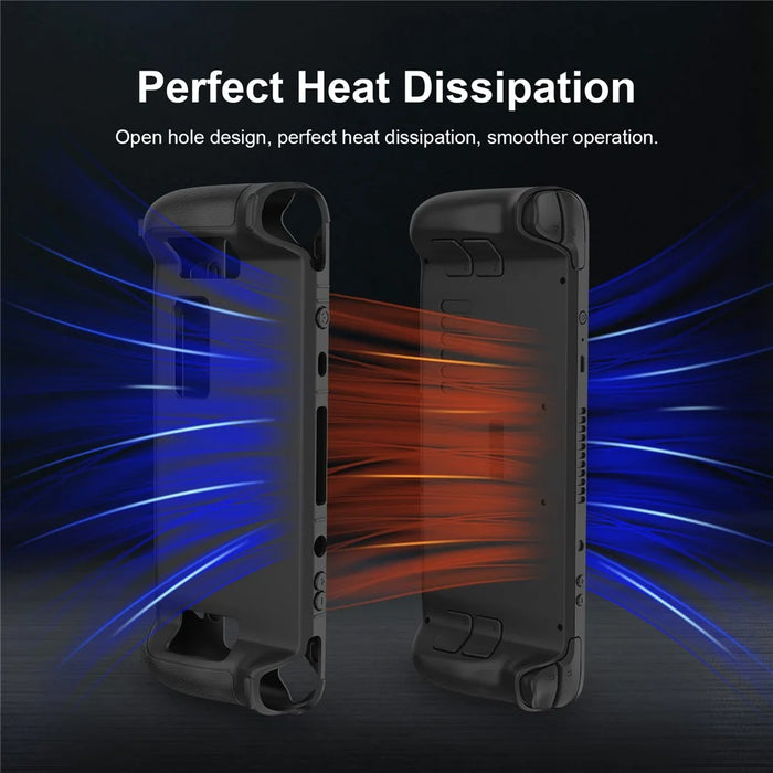 SD001 for Steam Deck Silicone Case Game Console Ergonomic Grip Anti-Slip Cover - Black - 3