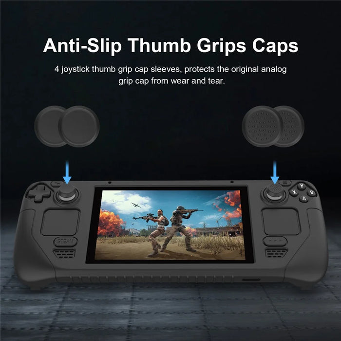 SD001 for Steam Deck Silicone Case Game Console Ergonomic Grip Anti-Slip Cover - Black - 4