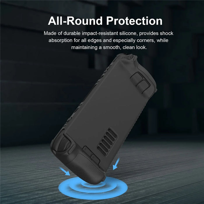 SD001 for Steam Deck Silicone Case Game Console Ergonomic Grip Anti-Slip Cover - Black - 5
