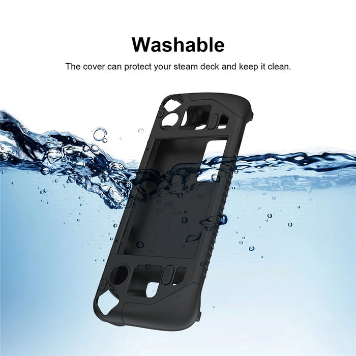 SD001 for Steam Deck Silicone Case Game Console Ergonomic Grip Anti-Slip Cover - Black - 7