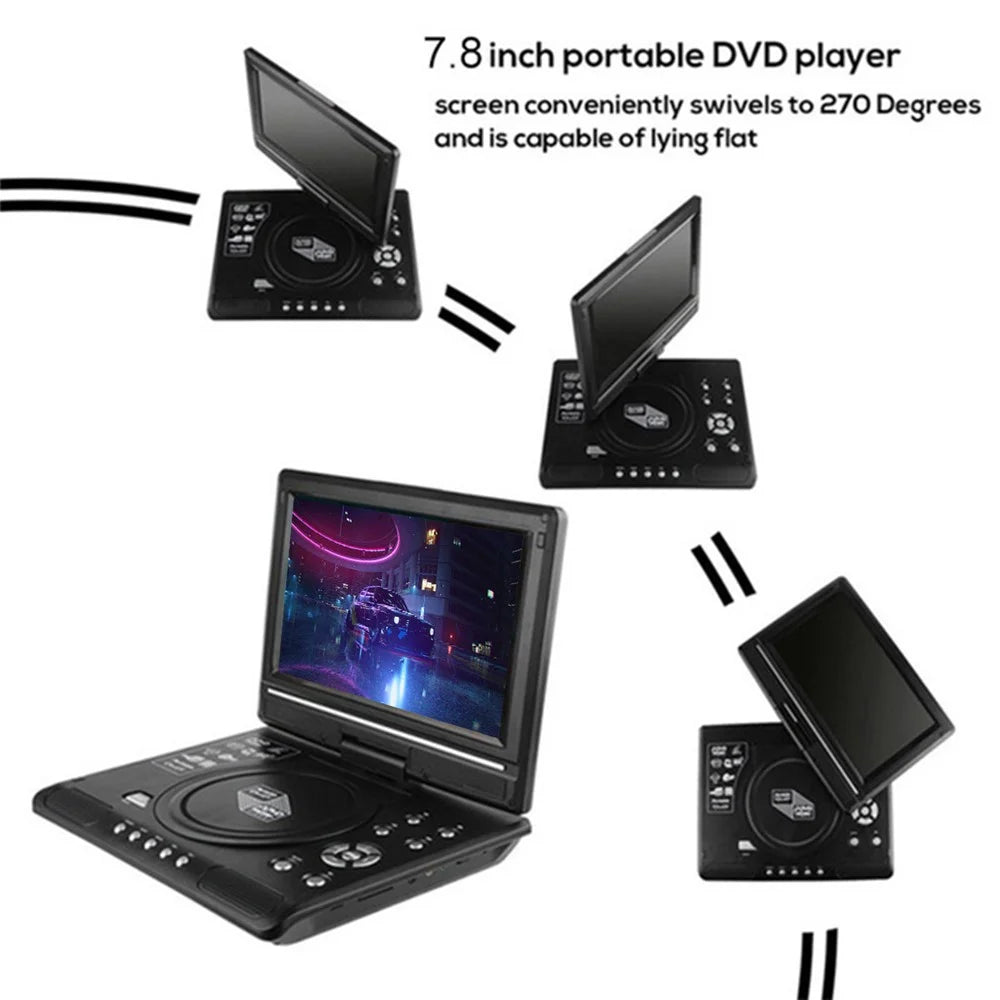 7.8 inch HD LCD Screen Portable DVD with TV Player Support SD / MMC Card / Game Function / USB Port - EU Plug - 4