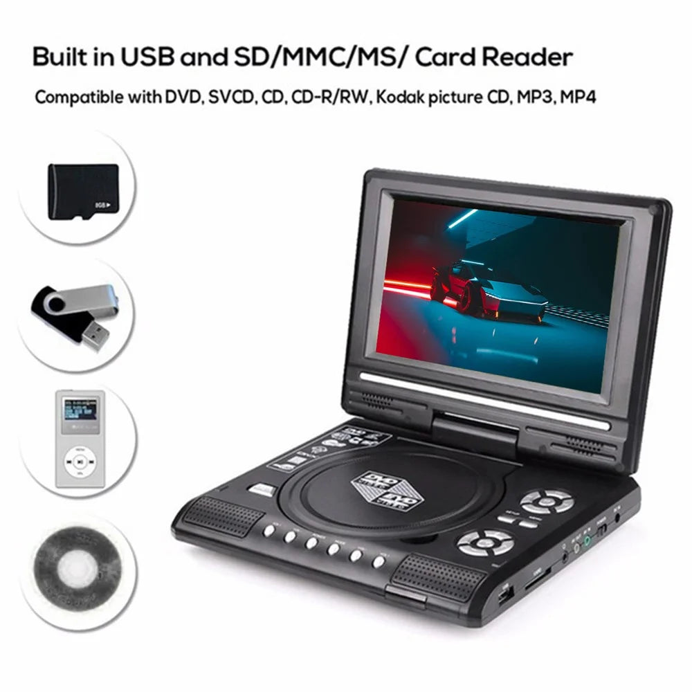 7.8 inch HD LCD Screen Portable DVD with TV Player Support SD / MMC Card / Game Function / USB Port - EU Plug - 5