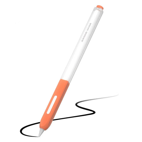 For Apple Pencil Pro / Pencil (2nd Generation) Stylus Pen Silicone Cover Anti-Drop Protective Sleeve - Orange - 1