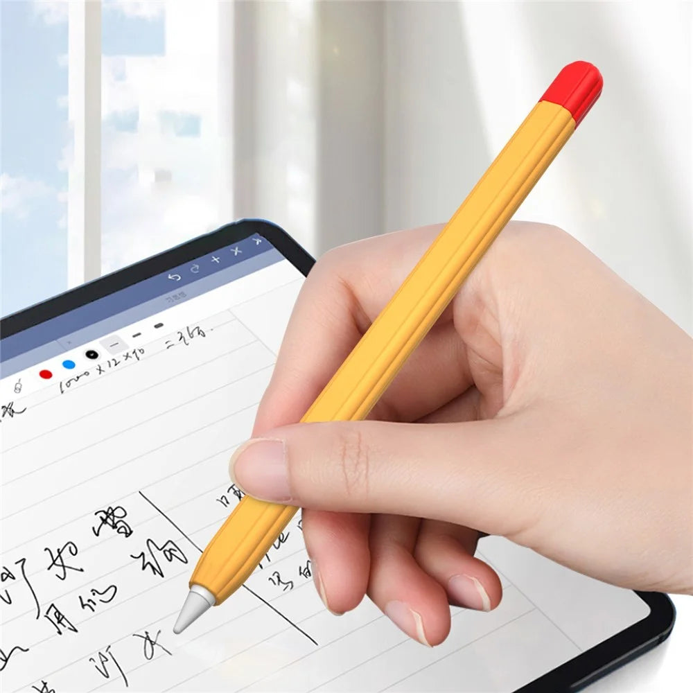 For Apple Pencil Pro / Pencil (2nd Generation) Stylus Pen Silicone Cover Anti-Drop Protective Sleeve - Orange - 2
