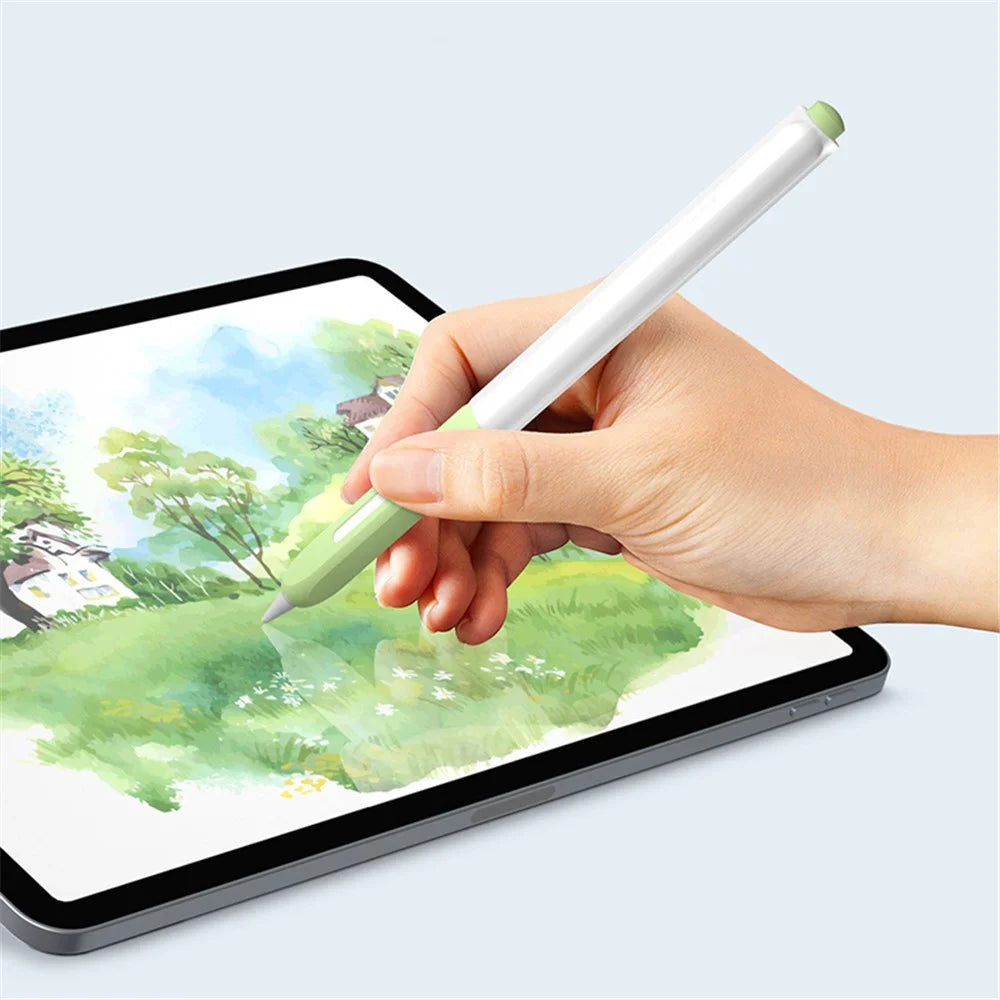 For Apple Pencil Pro / Pencil (2nd Generation) Stylus Pen Silicone Cover Anti-Drop Protective Sleeve - Orange - 5