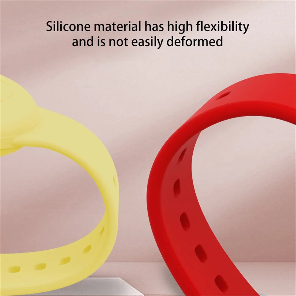 Kids Wristband for Apple AirTag , Tracker Holder Silicone Case Waterproof Adjustable Bracelet - Black - 4