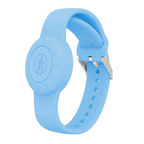 Waterproof Bracelet for Apple AirTag Tracker Holder Silicone Wristband Kids Full Case Cover - Sky Blue - 1