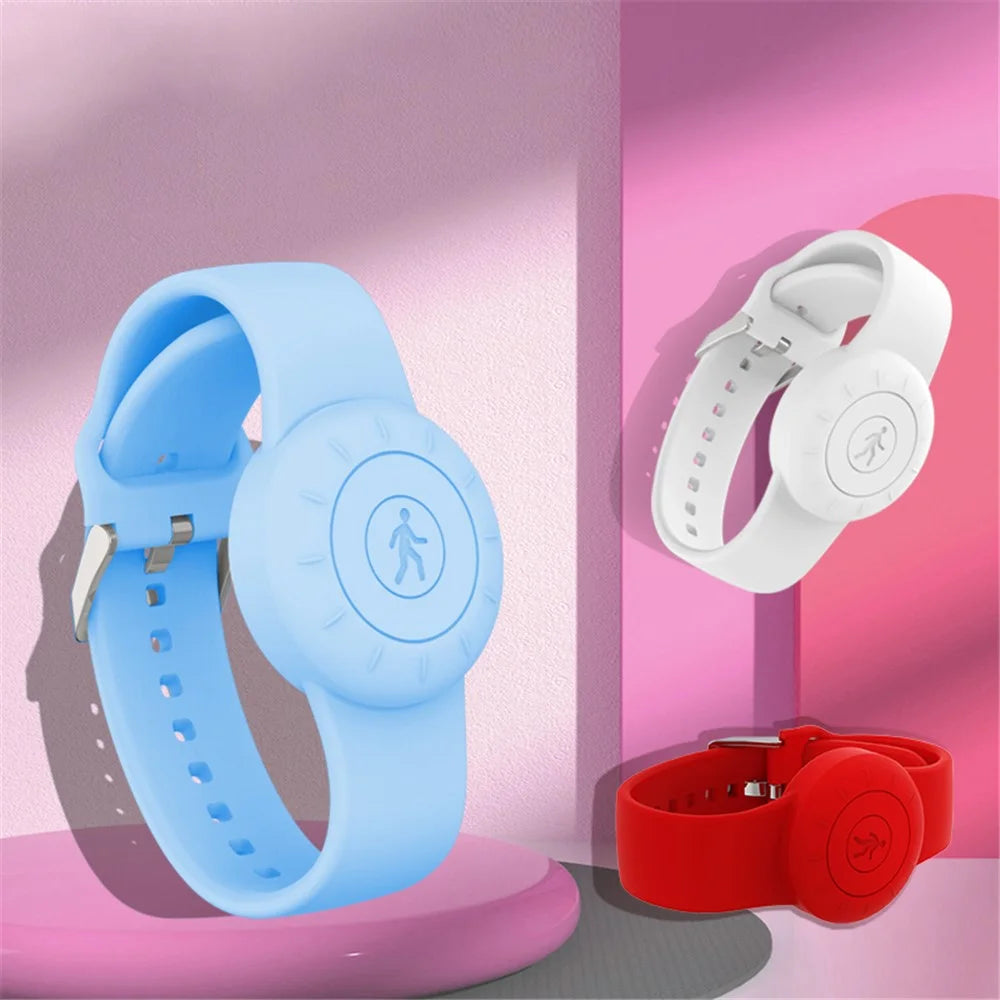 Waterproof Bracelet for Apple AirTag Tracker Holder Silicone Wristband Kids Full Case Cover - Sky Blue - 2