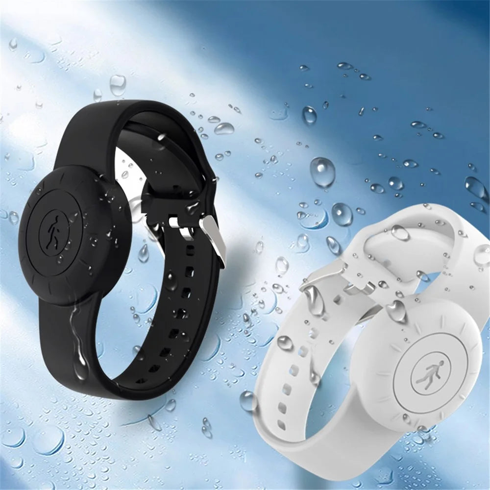 Waterproof Bracelet for Apple AirTag Tracker Holder Silicone Wristband Kids Full Case Cover - Sky Blue - 4