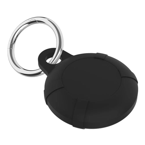 Silicone Protective Case for AirTag Anti-lost Full Coverage Waterproof Keychain Cover with Buckle - Black - 1